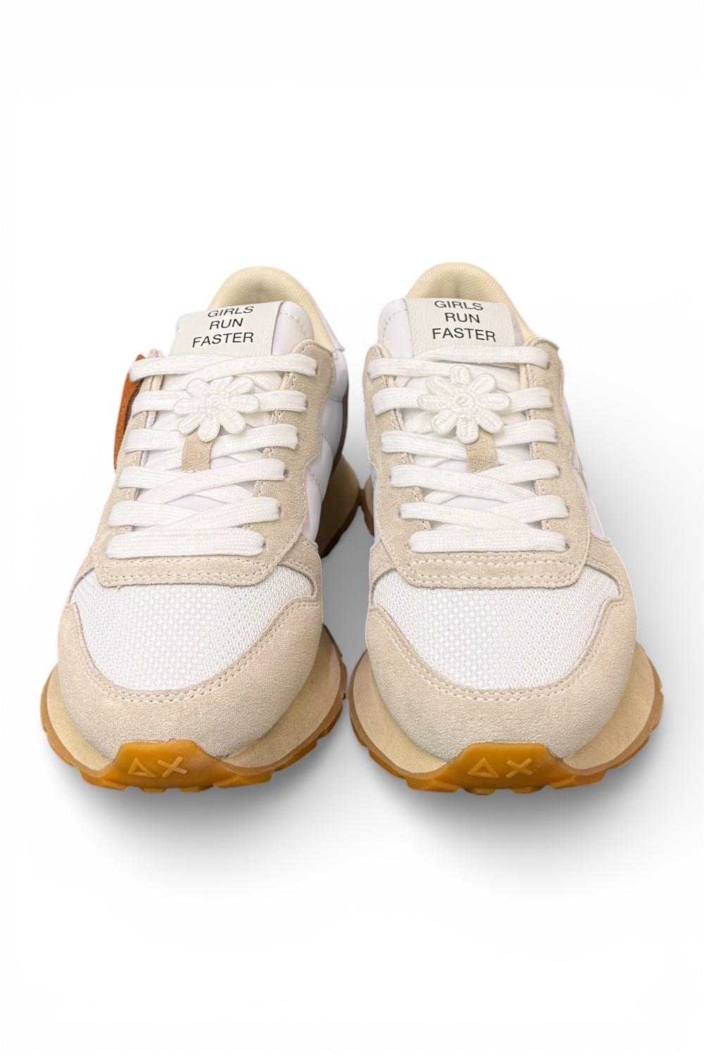 Sneaker donna Sun 68 Ally Vintage bianco panna 