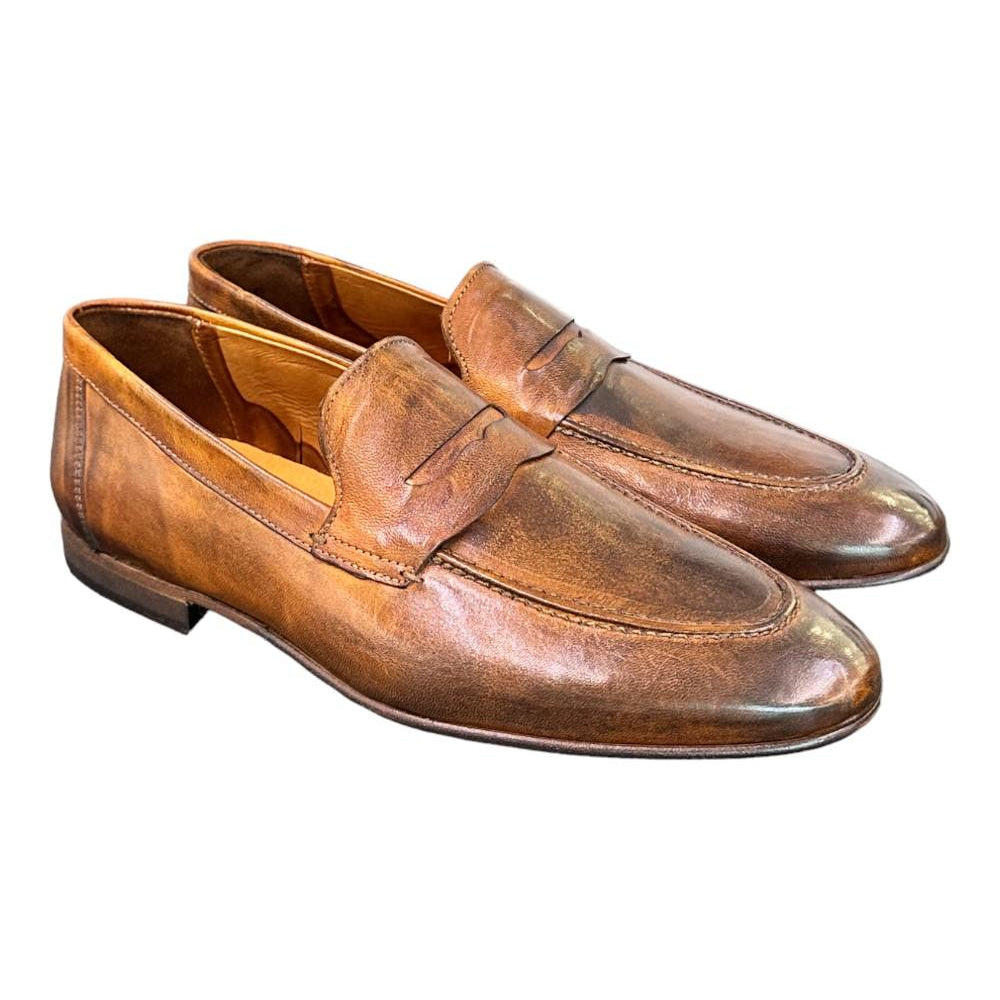 Mocassino cuoio tuffato Pawelks<BR/> 