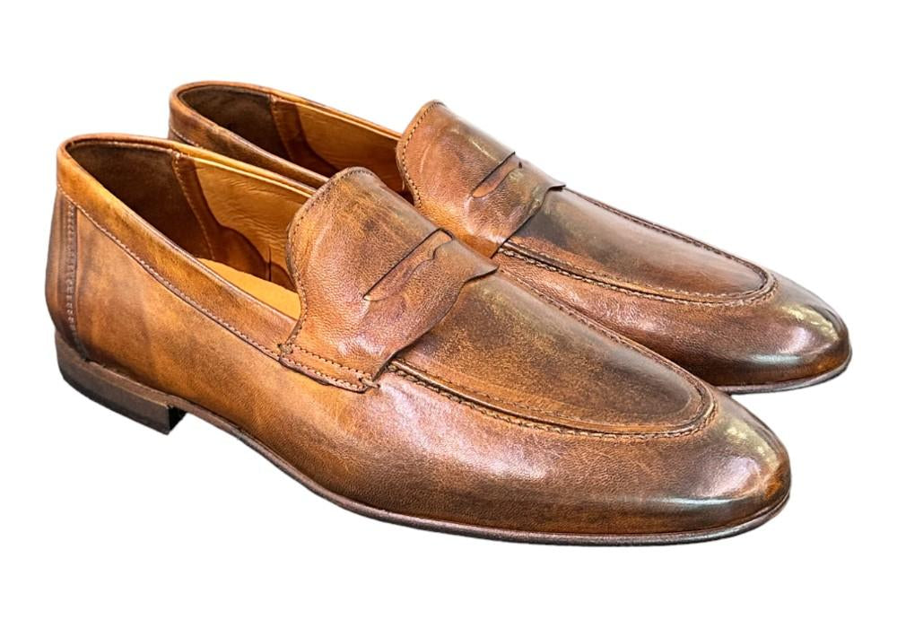 Mocassino cuoio tuffato Pawelks<BR/> 