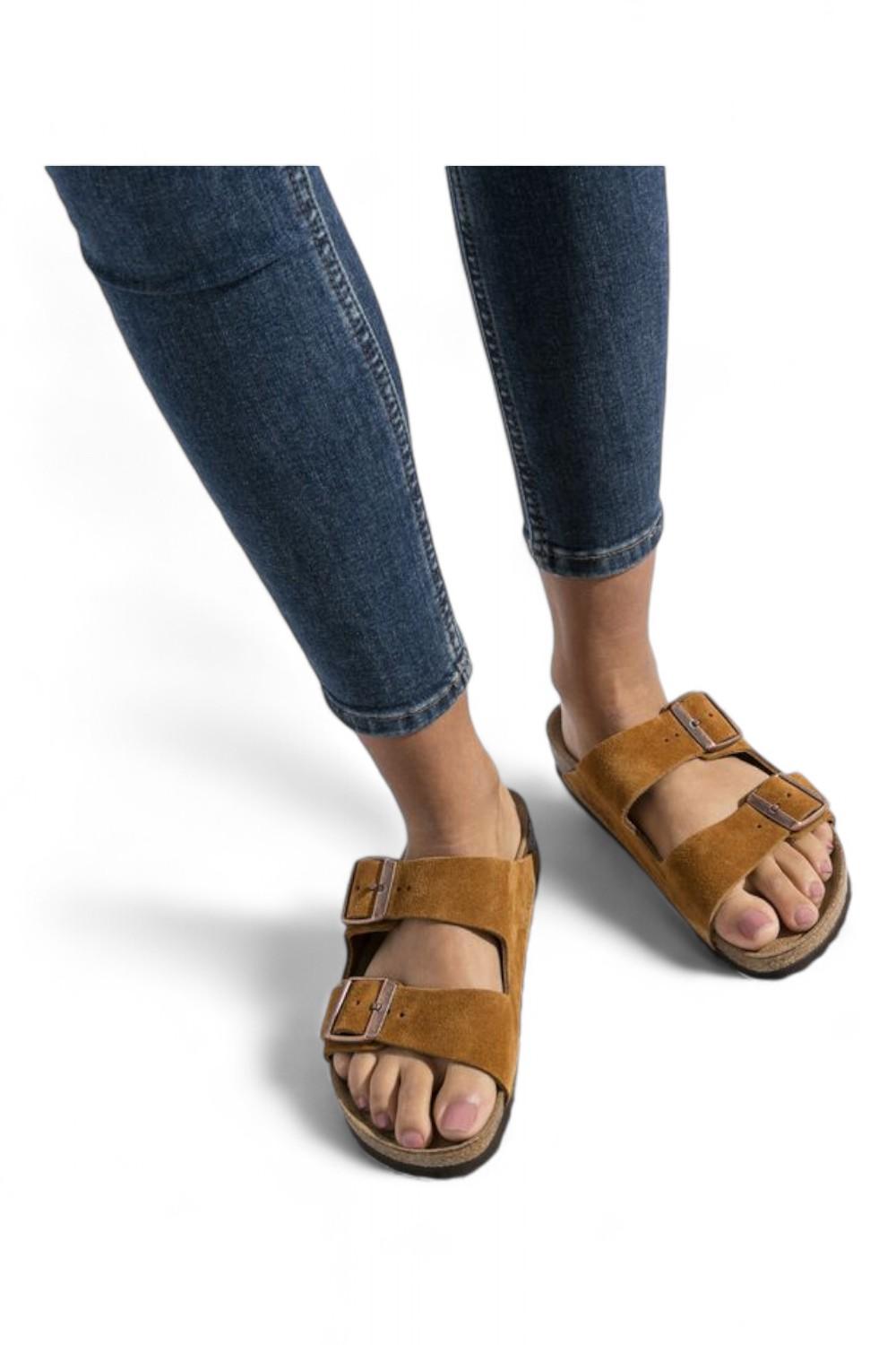 Ciabatta Birkenstock Arizona Suede Mink 1027162<BR/> 