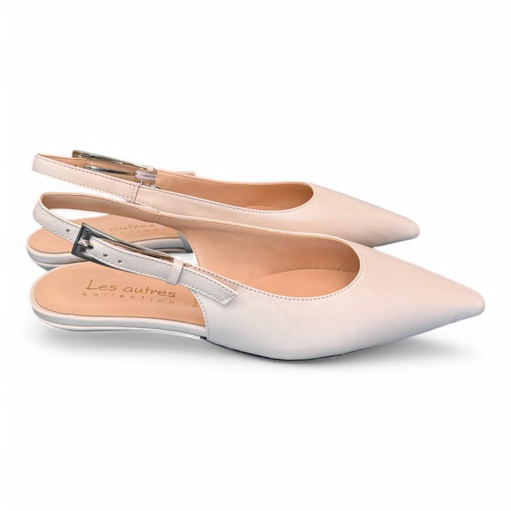 Slingback pelle ghiaccio flat Les Autres<BR/> 