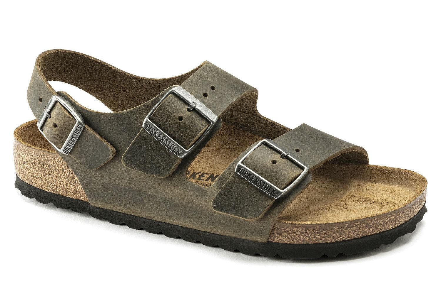 Sandalo Milano pelle verde Birkenstock 