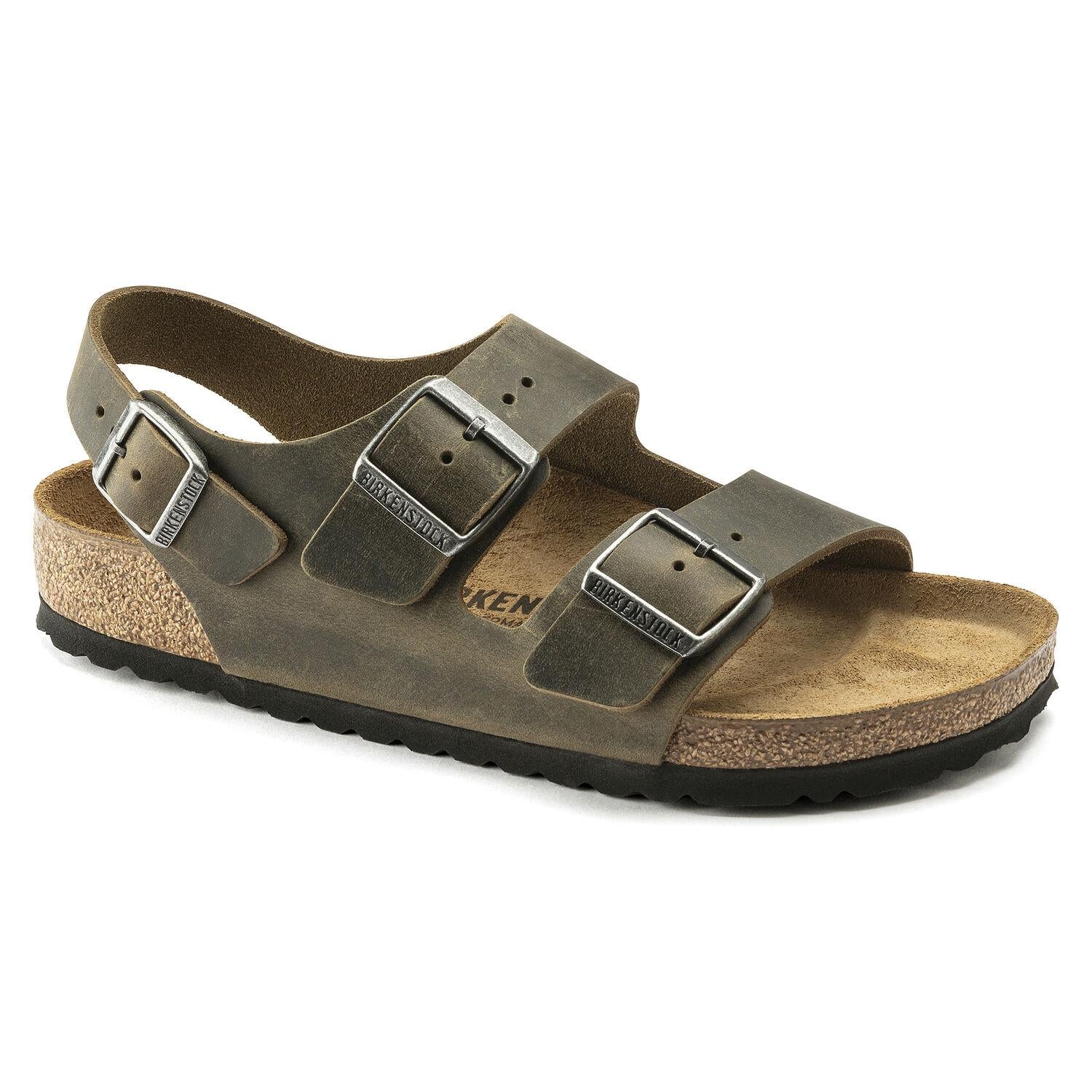 Sandalo Milano pelle verde Birkenstock 