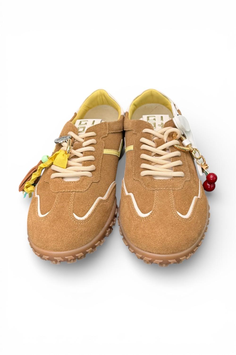 Sneaker Gioplus Cielo low suede cuoio 