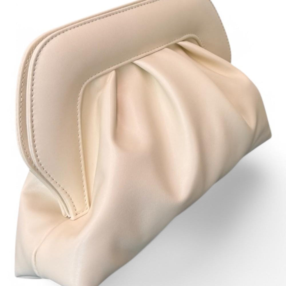 Pochette grande chiusura scatto Scarlet latte 