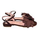 Sandalo fiore suede testa di moro Glam<BR/> 