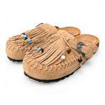 Sabot con frangia e perline Taji by Lagoa suede sabbia 