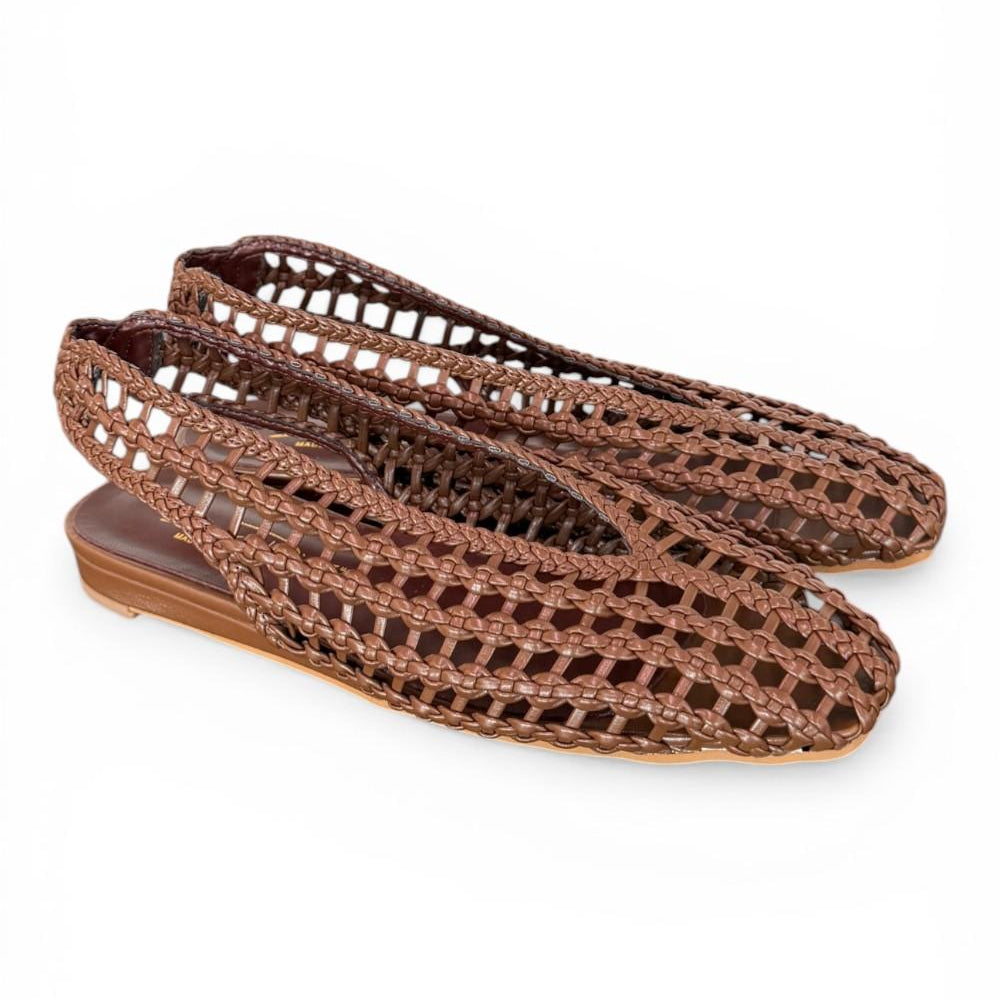 Slingback intrecciata testa di moro Bianca Di 