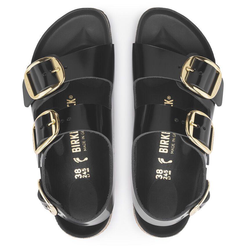 Sandalo Milano Big Buckle shine black Birkenstock 1024211 