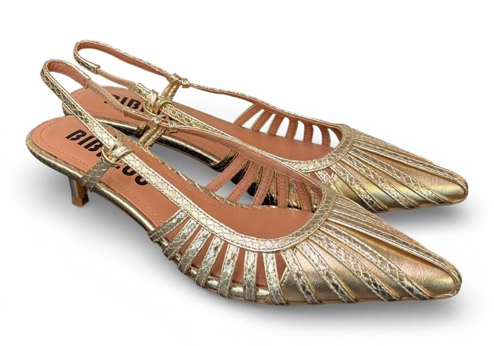 Slingback laminata oro Bibi Lou 