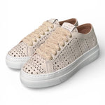Sneaker donna pelle forata bianca Stokton<BR/> 