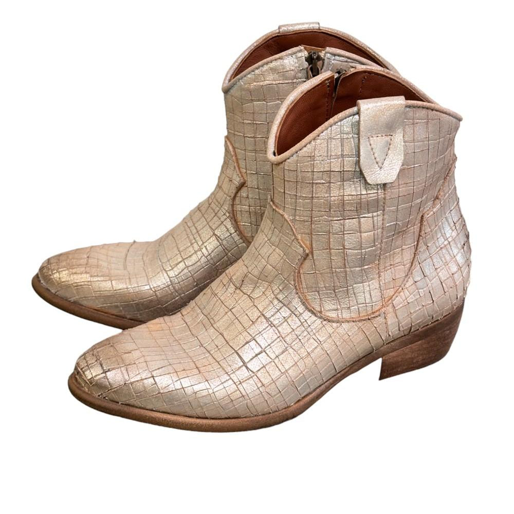 Stivaletto texano intagliato argento Zoe 