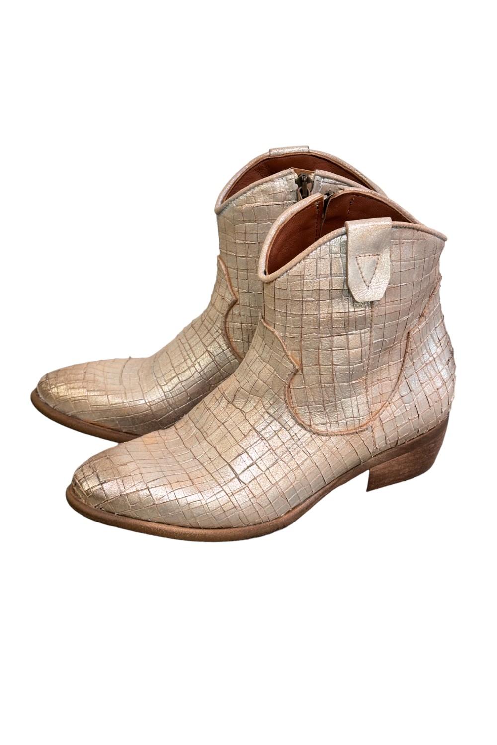 Stivaletto texano intagliato argento Zoe 