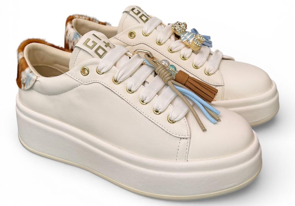 Sneaker Gioplus Oliva latte mucca charms<BR/> 