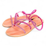 Sandalo mignon strass fuxia e rosa Mosaic 