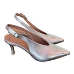 Slingback pelle argento Ranye T70<BR/> 
