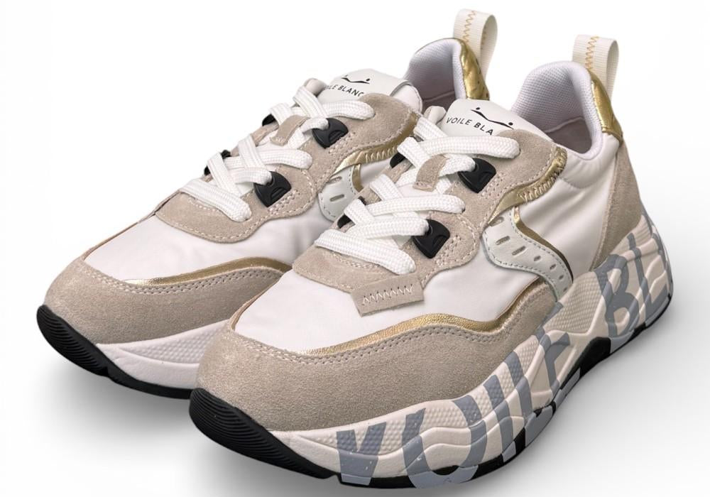 Sneaker donna Voile Blanche Club 105 bianca oro 1N03 