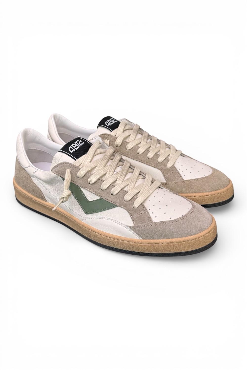Sneaker uomo 4B12 Play New U1013 bianca grigia verde 