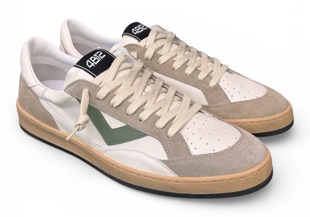 Sneaker uomo 4B12 Play New U1013 bianca grigia verde 