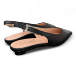 Slingback pelle nera flat Les Autres<BR/> 