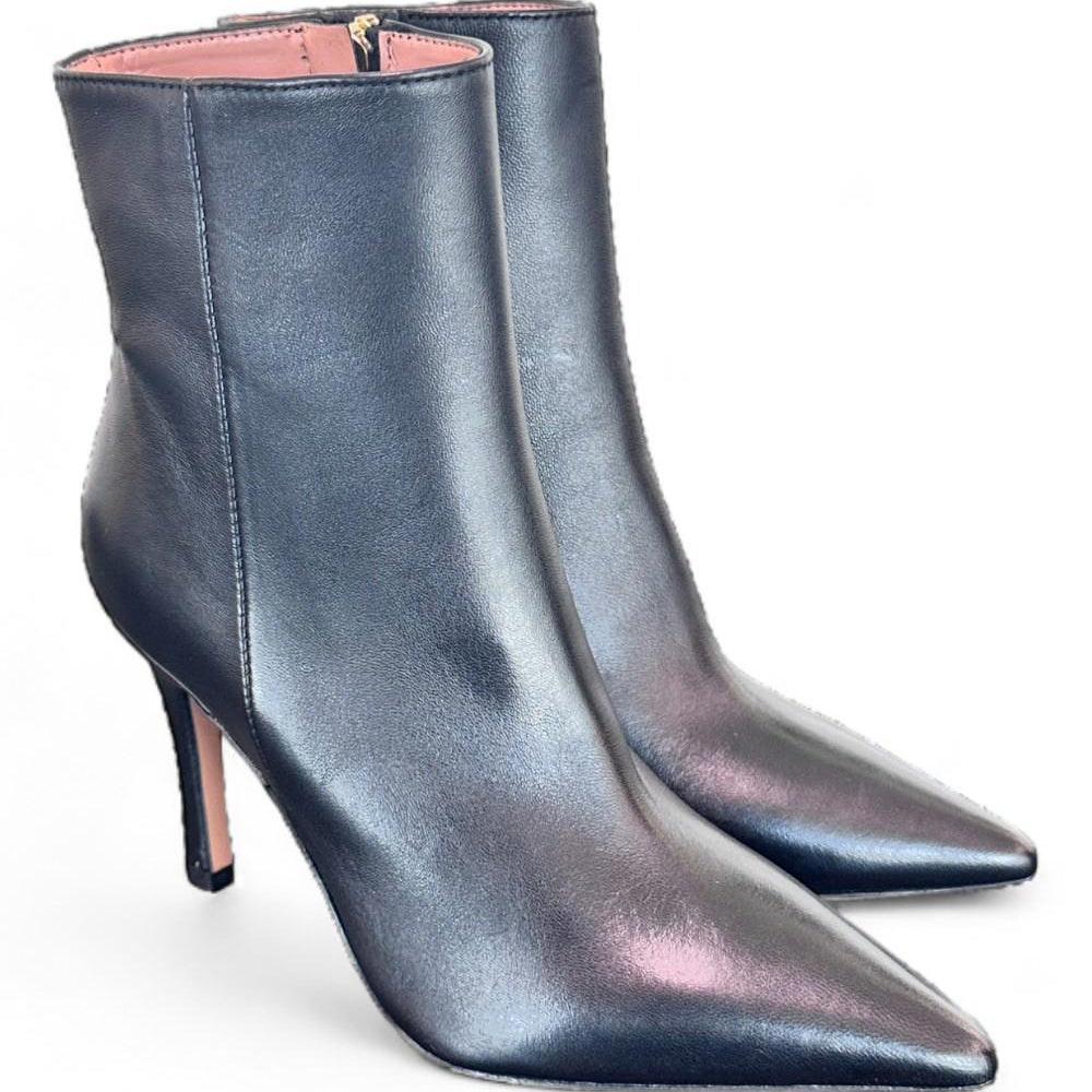 Tronchetto zip sfilato pelle nera Les Autres<BR/> 