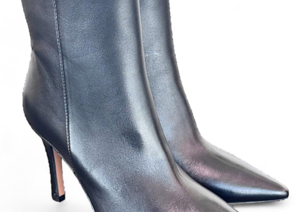 Tronchetto zip sfilato pelle nera Les Autres<BR/> 