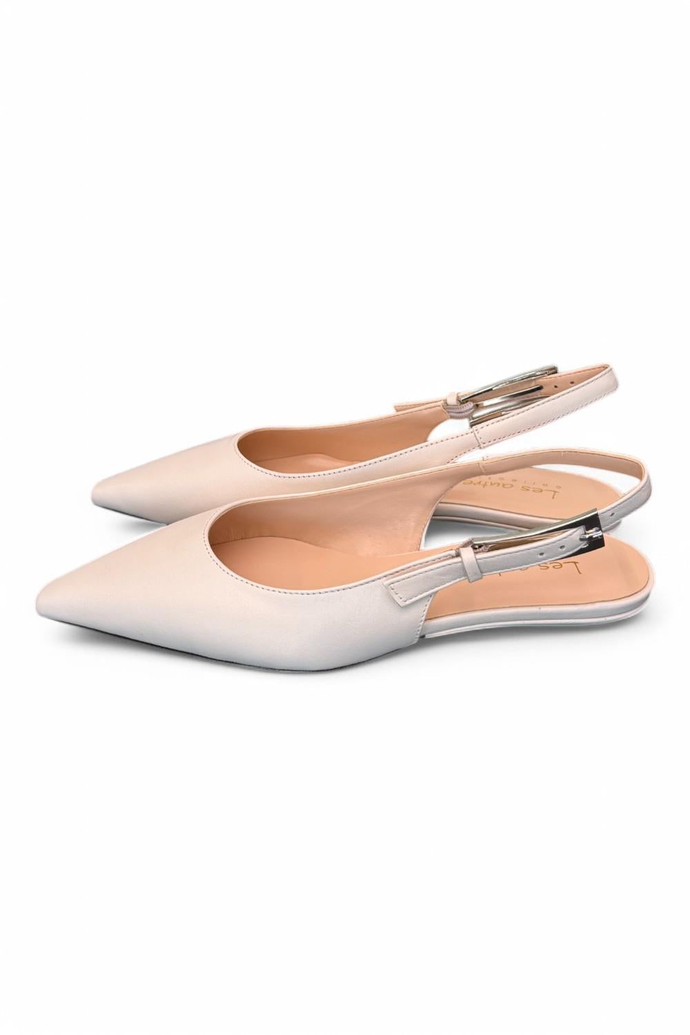 Slingback pelle ghiaccio flat Les Autres<BR/> 