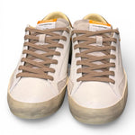 Sneaker vulcanizzata bianca beige Crime London distressed 