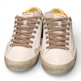 Sneaker vulcanizzata bianca beige Crime London distressed 