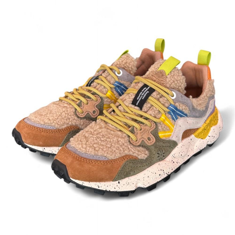 Sneaker donna Flower Mountain Yamano 3 4D52 Teddy mud grey 