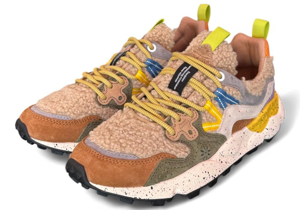 Sneaker donna Flower Mountain Yamano 3 4D52 Teddy mud grey 