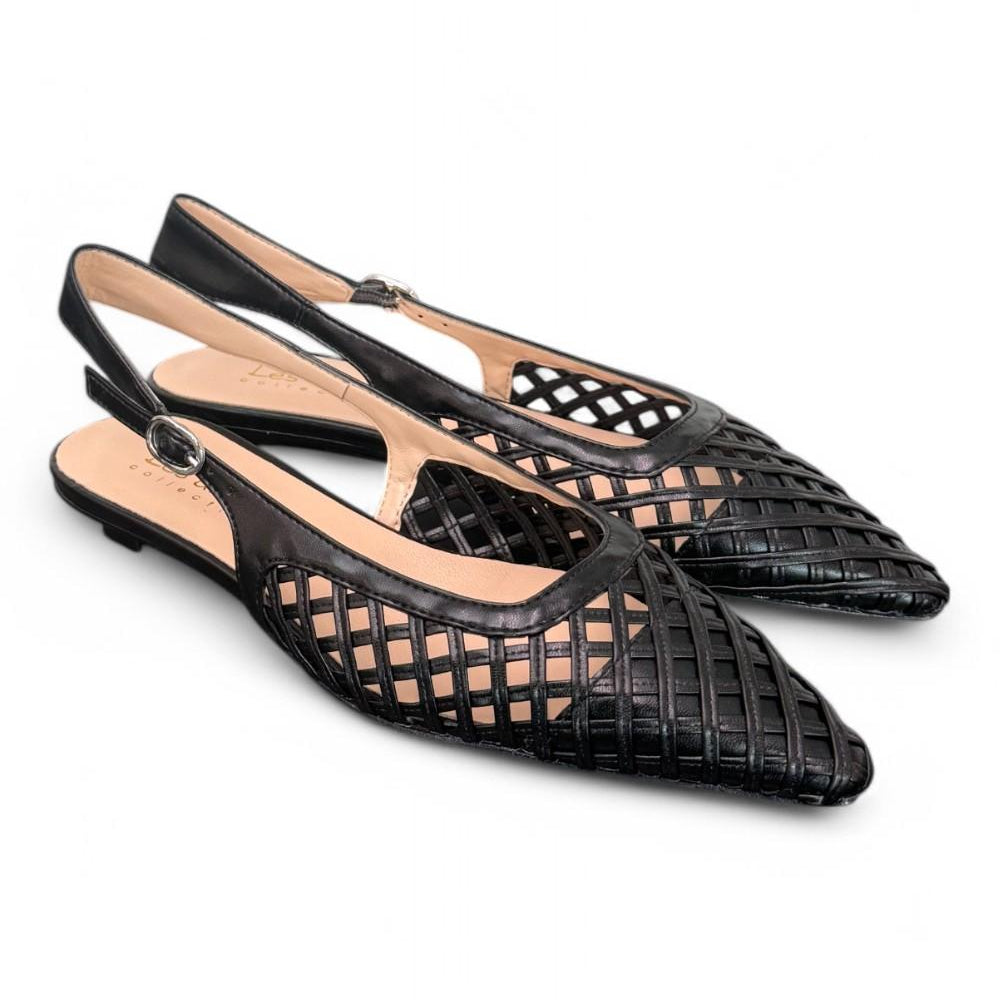 Slingback intreccio nero flat Les Autres<BR/> 