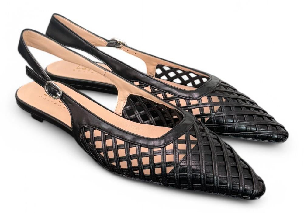 Slingback intreccio nero flat Les Autres<BR/> 