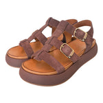 Sandalo gabbia suede moro Z40 Inuovo<BR/> 