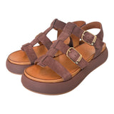 Sandalo gabbia suede moro Z40 Inuovo<BR/> 