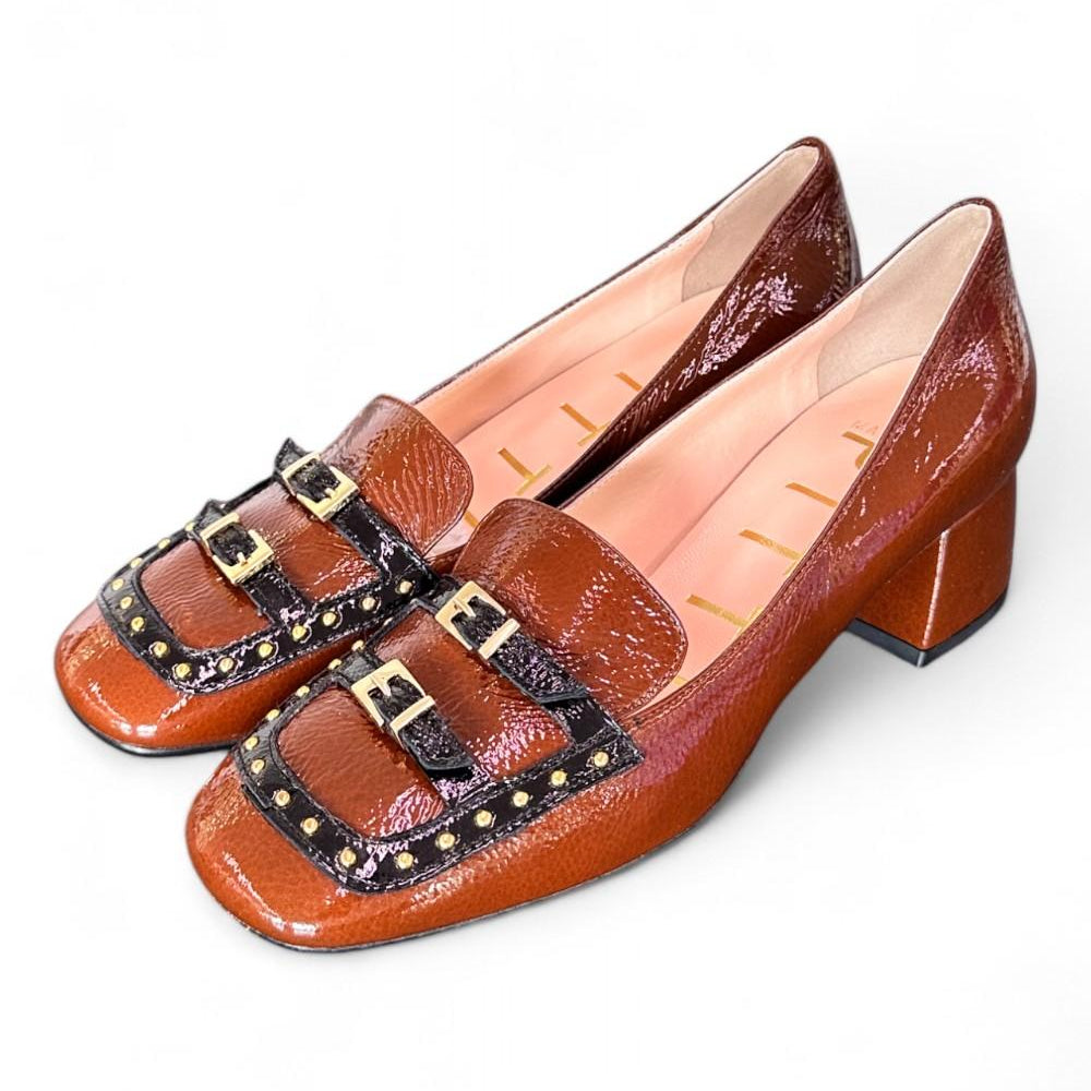 Mocassino borchie vernice cuoio Matteo Pitti 