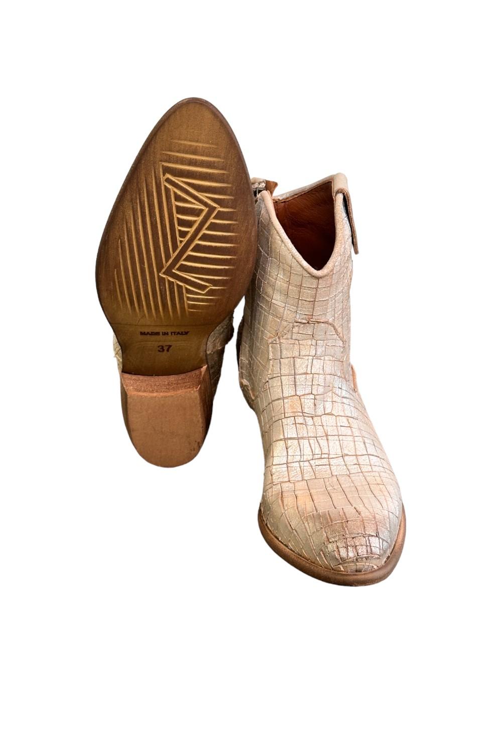 Stivaletto texano intagliato argento Zoe 