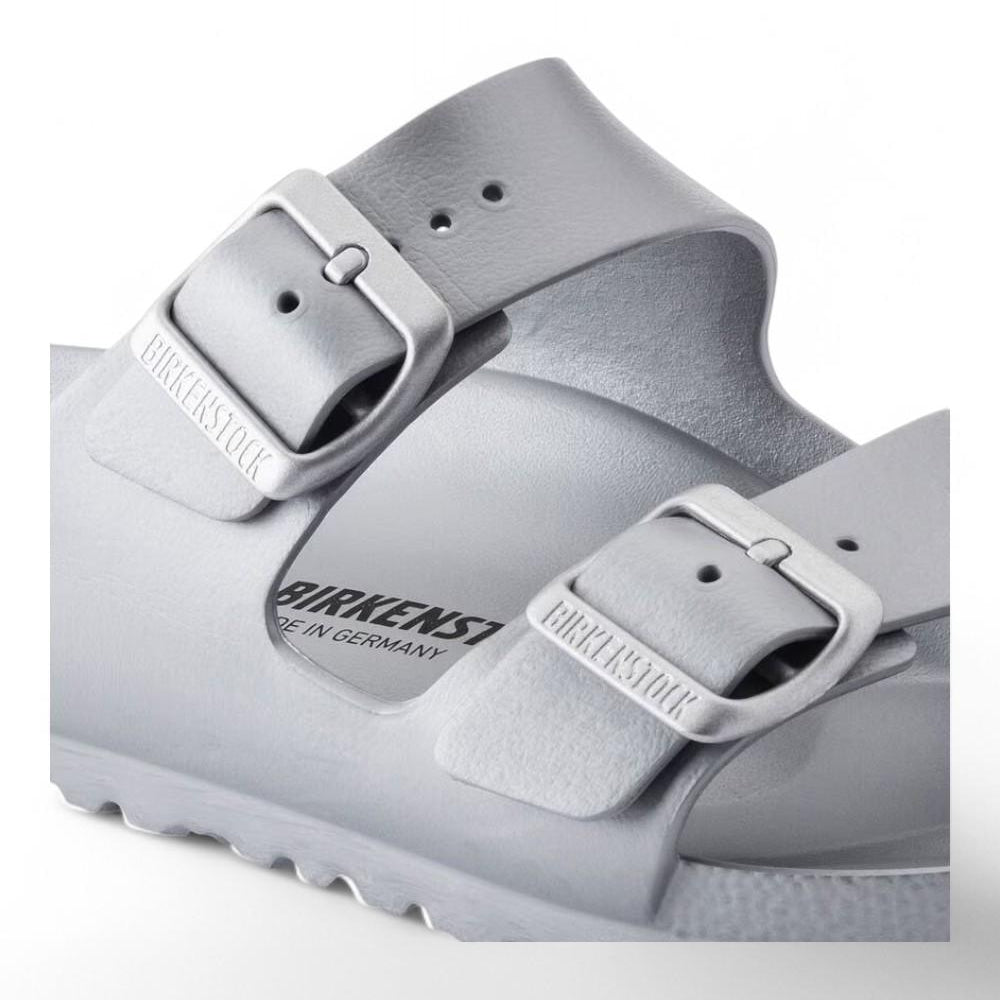 Ciabatta Arizona gomma metallic silver uomo Birkenstock 1003490<BR/> <BR/> 