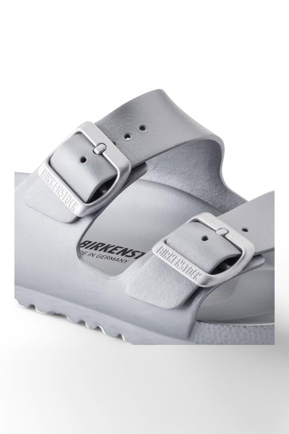 Ciabatta Arizona gomma metallic silver uomo Birkenstock 1003490<BR/> <BR/> 
