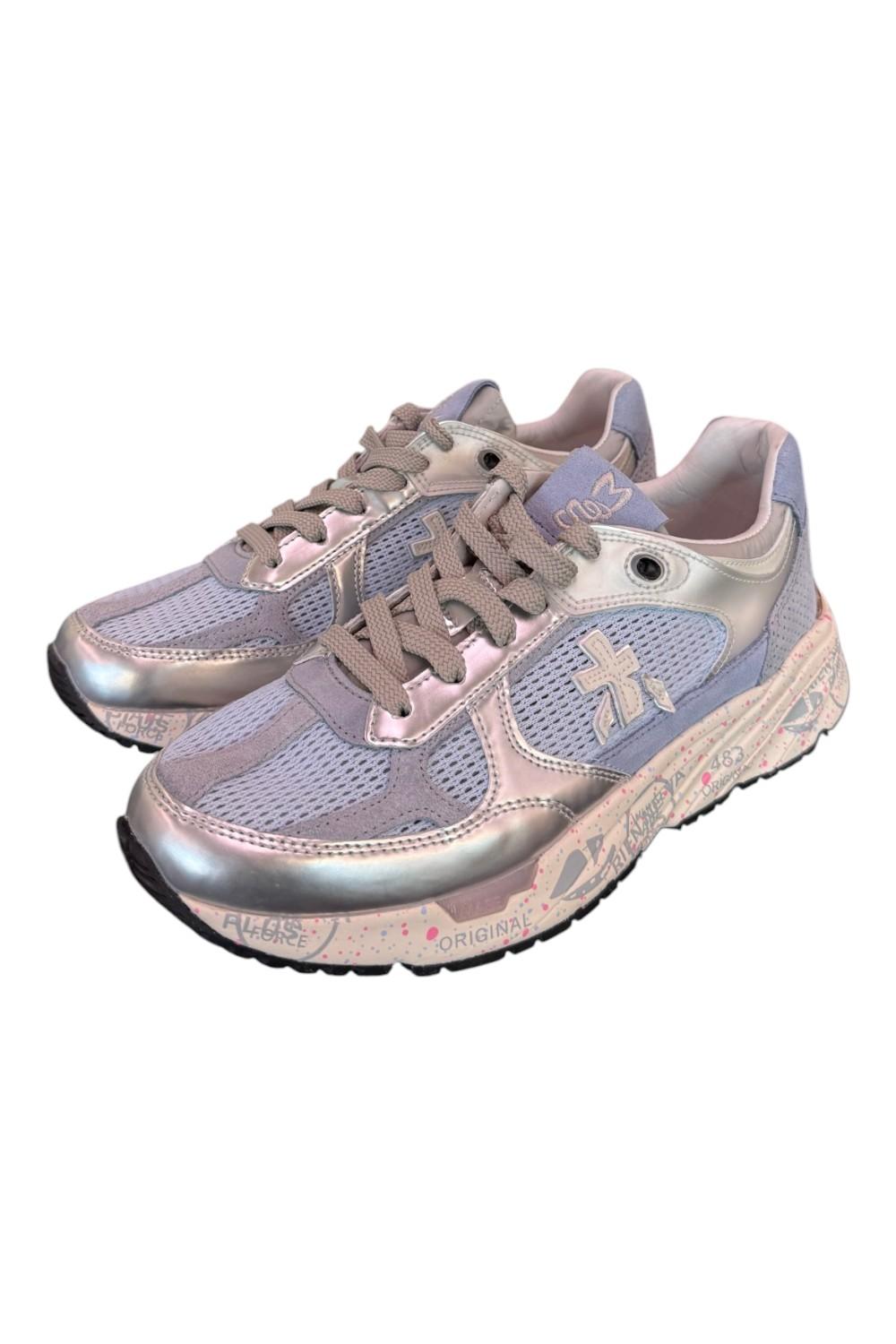 Sneaker donna Mased 8206 Premiata forata celeste argento 