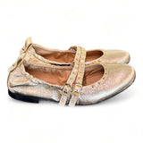 Ballerina cintini  pelle platino Dei Colli<BR/> 