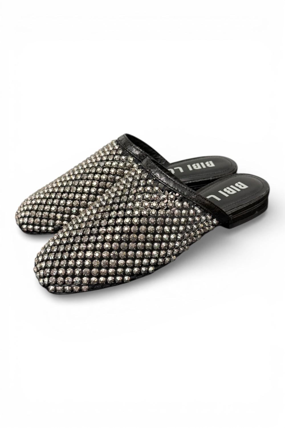 Sabot strass nero argento Bibi Lou 
