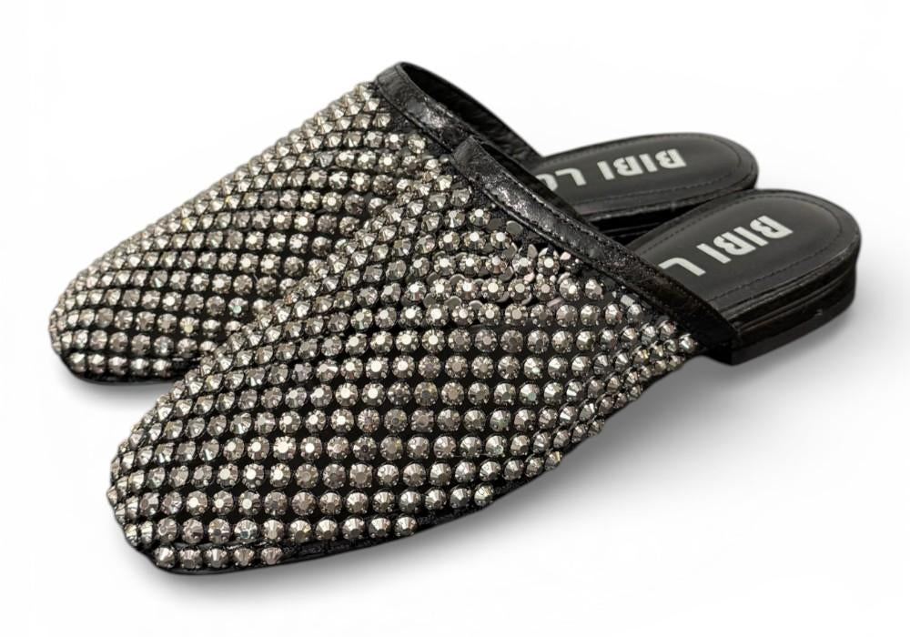 Sabot strass nero argento Bibi Lou 