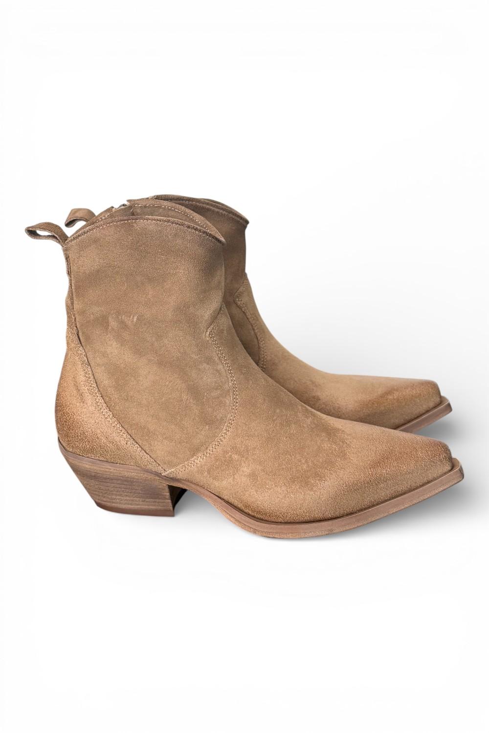 Stivaletto texano suede beige Metisse<BR/> 