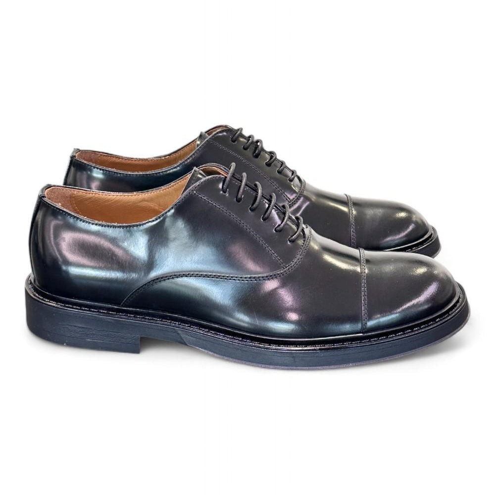 Scarpa allacciata francesina gomma nera Franco Fedele 
