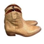 Stivaletto texano intagliato oro Zoe 