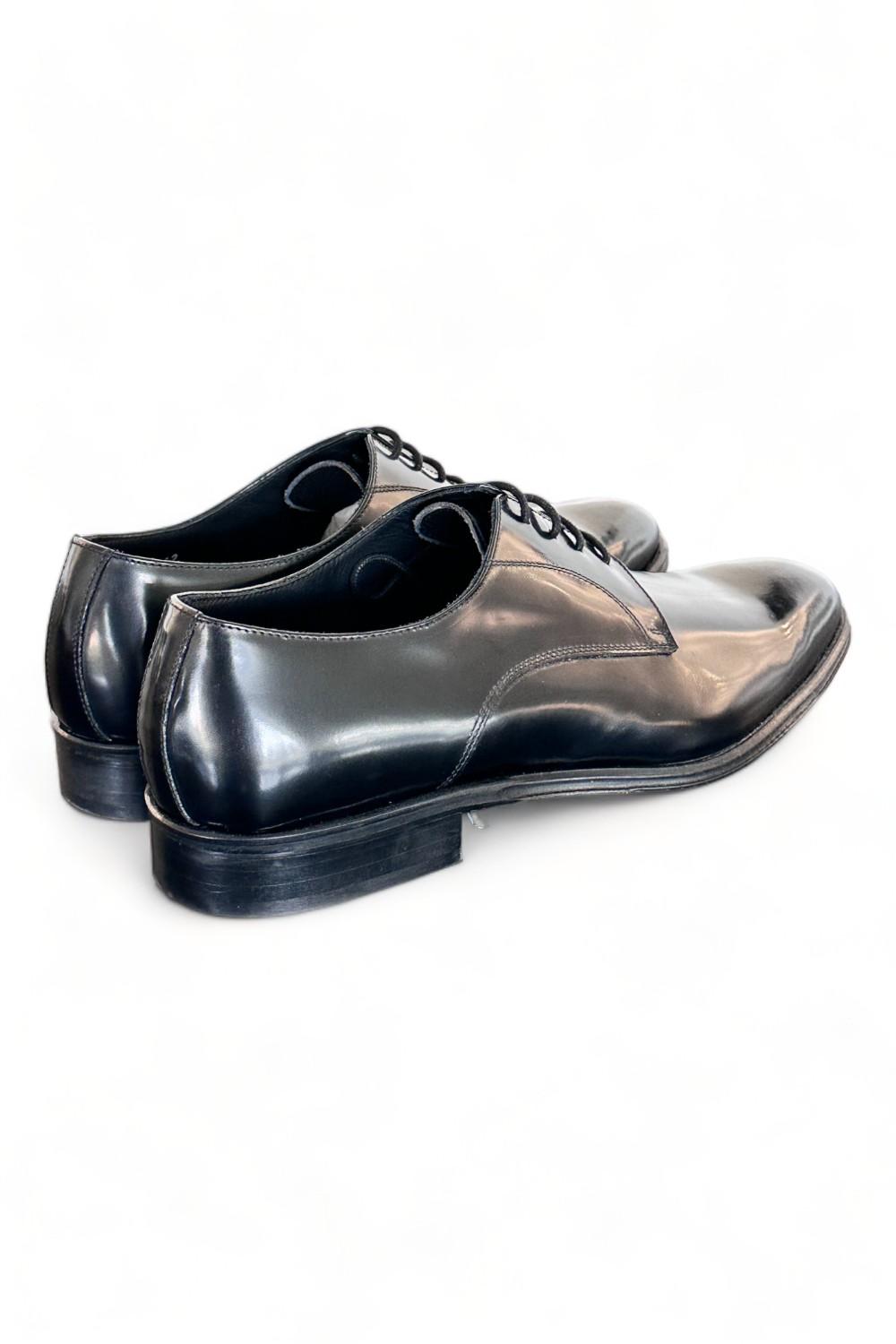 Scarpa allacciata liscia nera cerimonia 