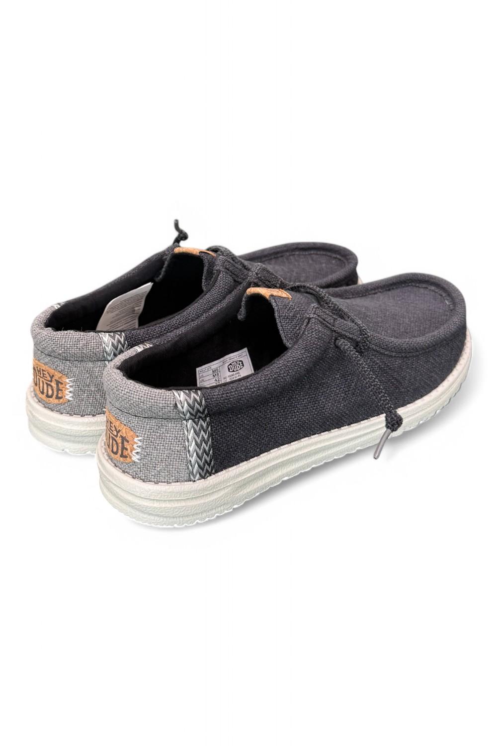 Sneaker uomo wally Juta grey black Hey Dude<BR/> 