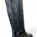 Stivale lungo pelle nera con fibbia Elisa Lanci<BR/> 