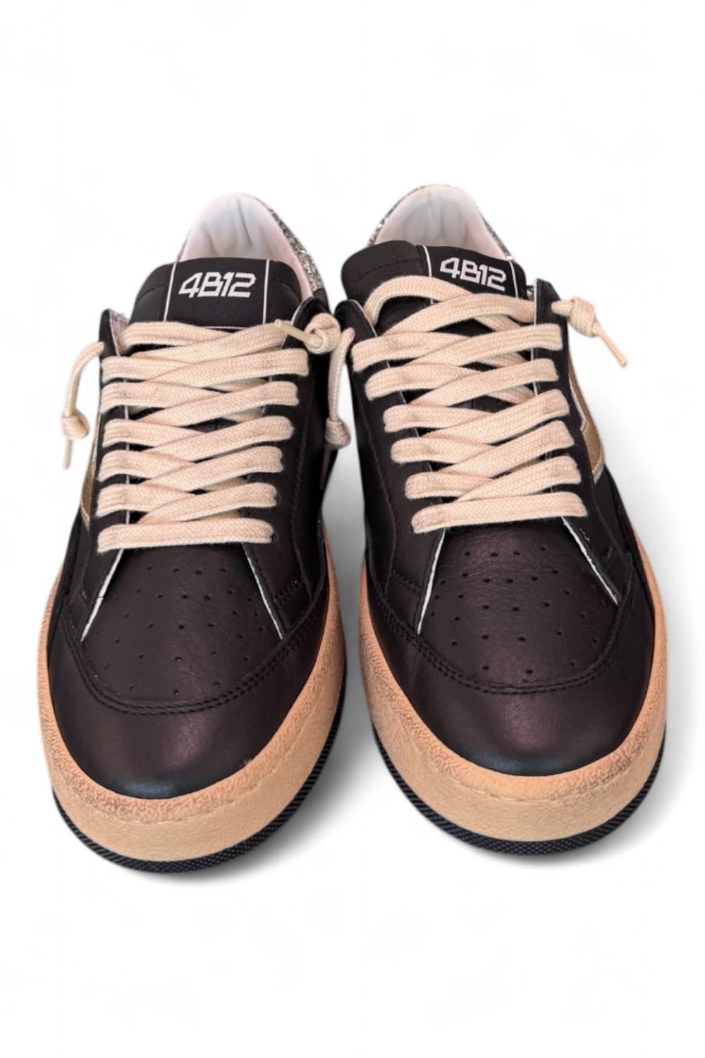 Sneaker donna Play nero oro 4B12 